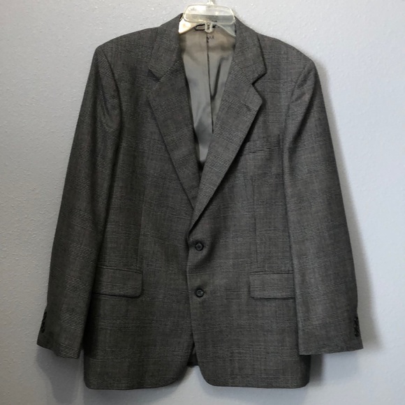 Bellamin sport coat Men's 40R houndstooth plaid gray red wool blazer suit coat - Picture 1 of 14
